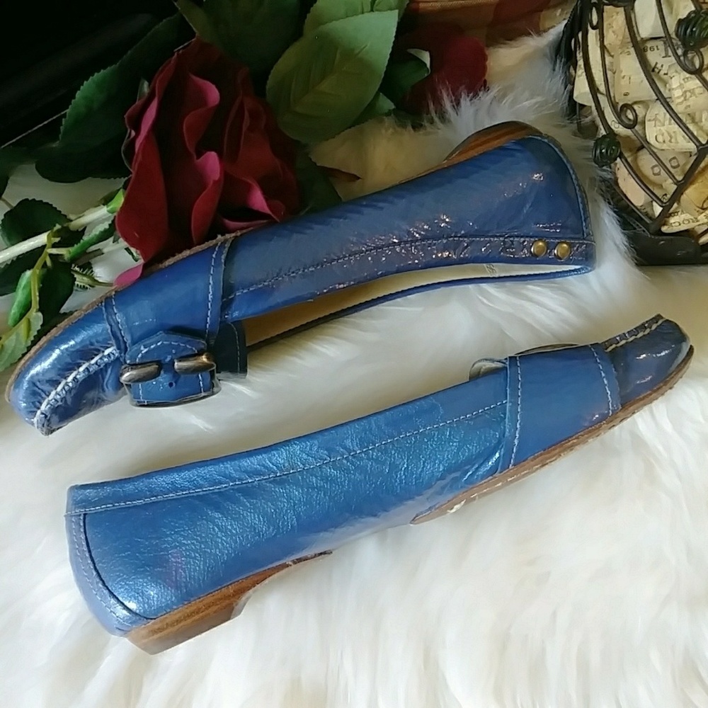 Vintage Boutique Nordstrom Blue Patent Loafers - Picture 2 of 7